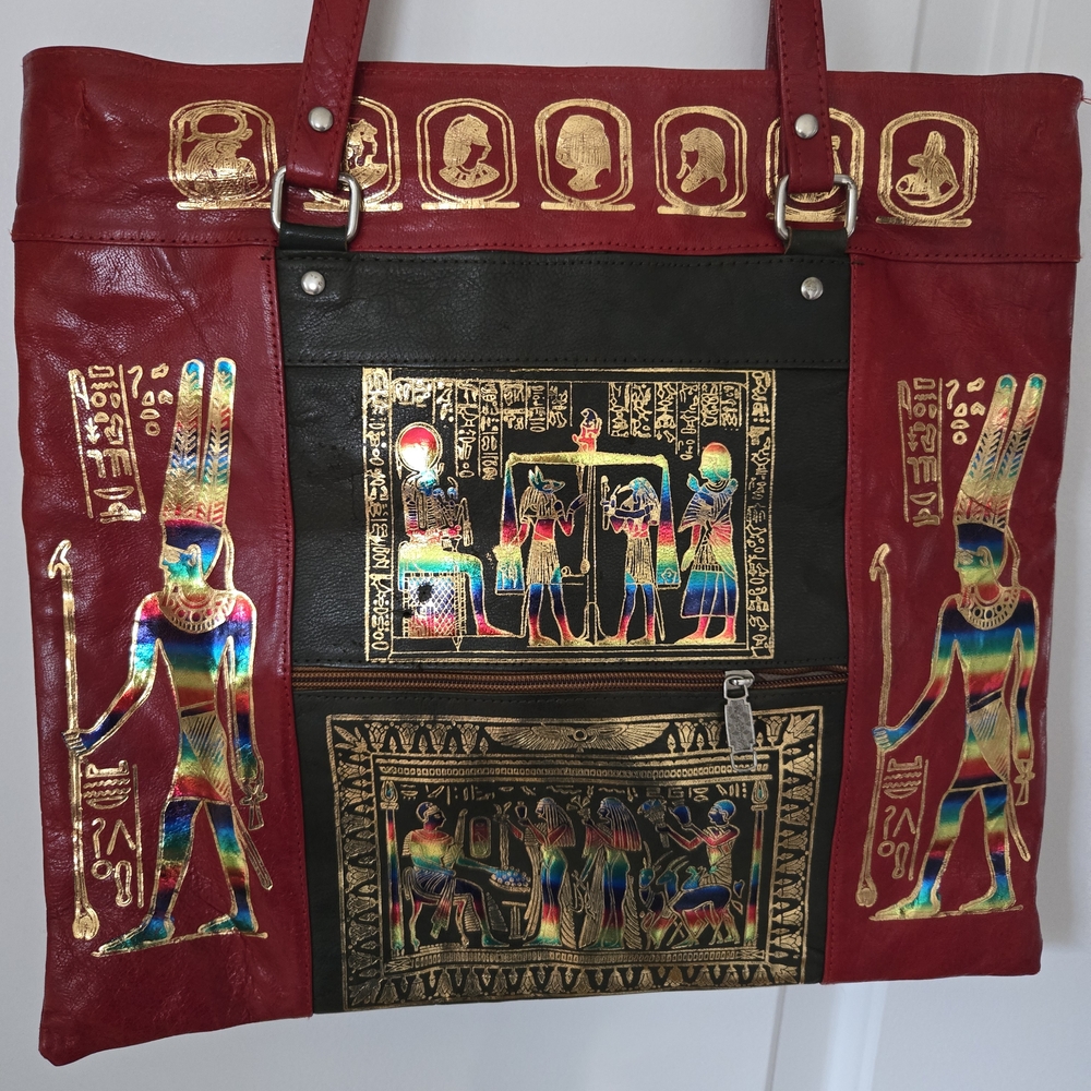 Egyptian Themed Red and Black Shoulder Bag